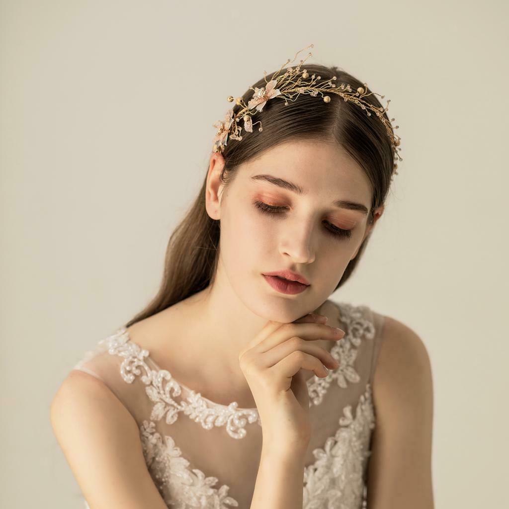 Crystal Rhinestones Beads Wedding Hair Vine Headband Bridal Hair Accessories