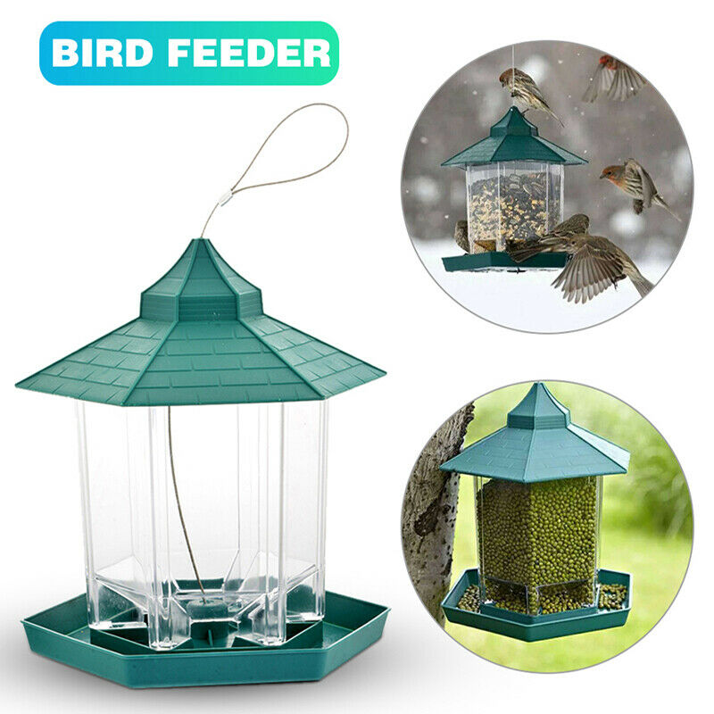 Waterproof Hanging Gazebo Bird Feeder Villa Outdoor Feeding For Garden DecoS.DD