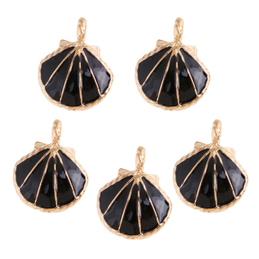 5PCS/Lot Alloy Shell Mobile Necklace Pendant Jewelry DIY Decor Black