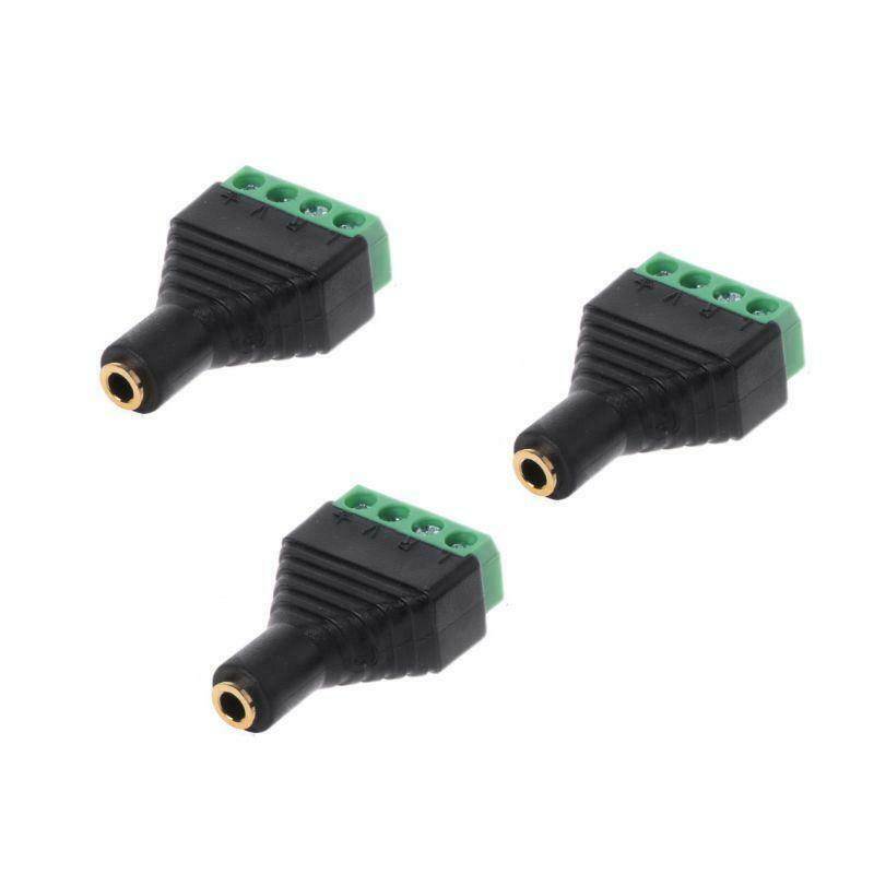 3pcs 3.5mm 1/8" Stereo Plug TRRS Female To 4 Screw AV Terminal Block Connector