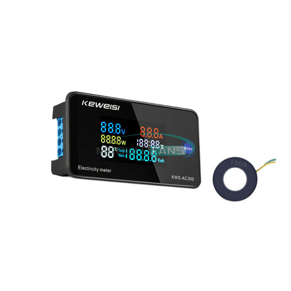 6 in 1 LCD Display Digital Energy Current Voltmeter Meter Tester AC50-300V