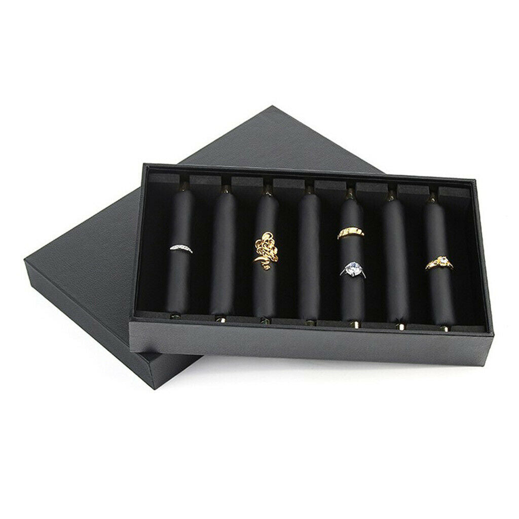 Fashion Leather Finger Ring Display Tray Ring Organizer Jewelry Box Supplies