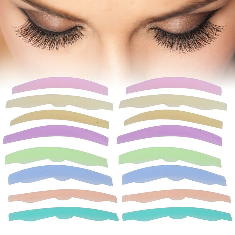 8 Pairs Silicone Eyelash Perming Pad Lashes Curler Rods Lashes Lift Shield TBDD