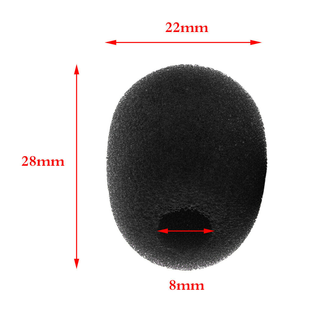 Pack of 10 Practical Microphone Anti-noise Sponge Wind Shield Mic Black