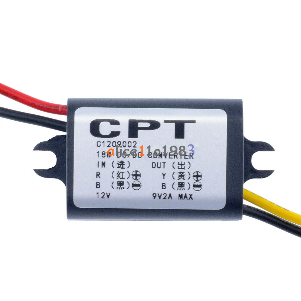 DC DC Converter 12V Step Down to 9V 2A 15W Power Supply Module Waterproof
