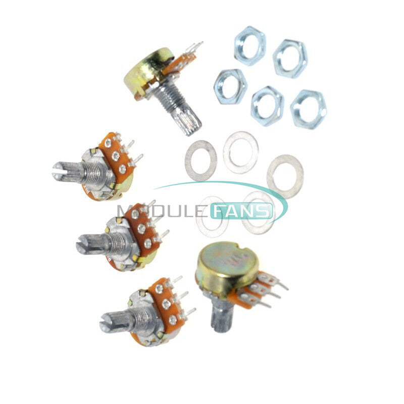 2PCS WH148 Pot B20K 20K Linear Potentiometer Shaft 15mm 3Pin with Nuts