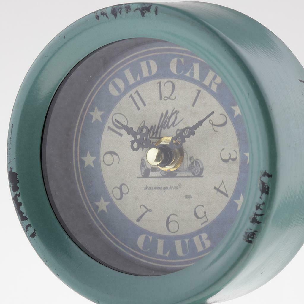 Creative Clock Retro Clock For Home Bedroom Living Room Office Decor Blue