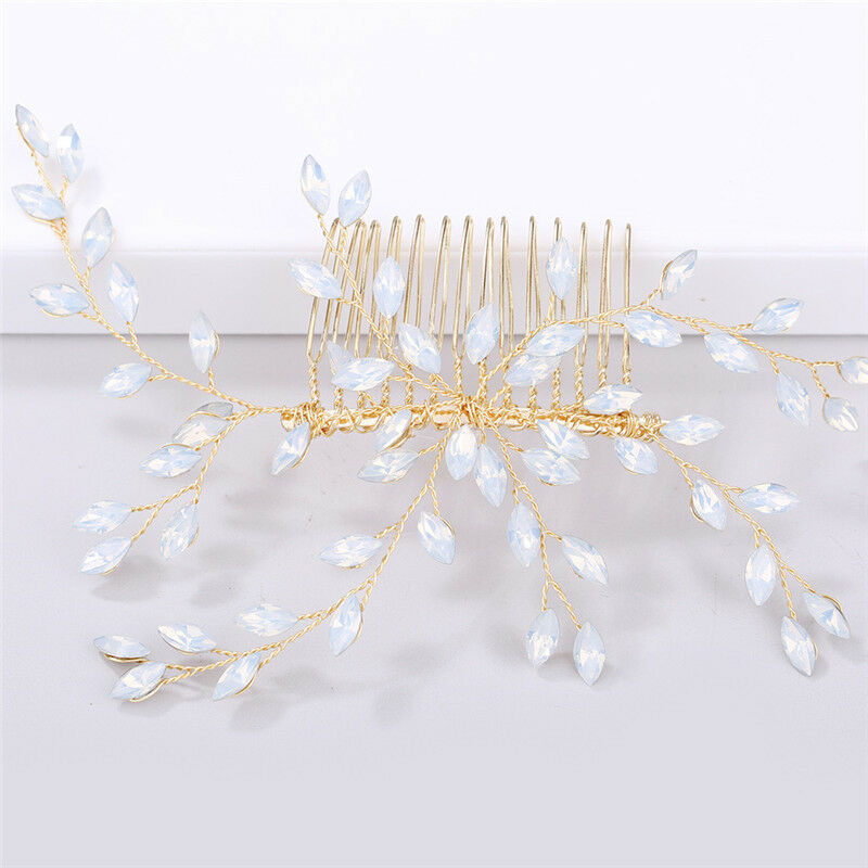 Women Hairpin Hair Comb Clip Head Piece Crystal Flower Bride Hair Pins HwJCAU TL