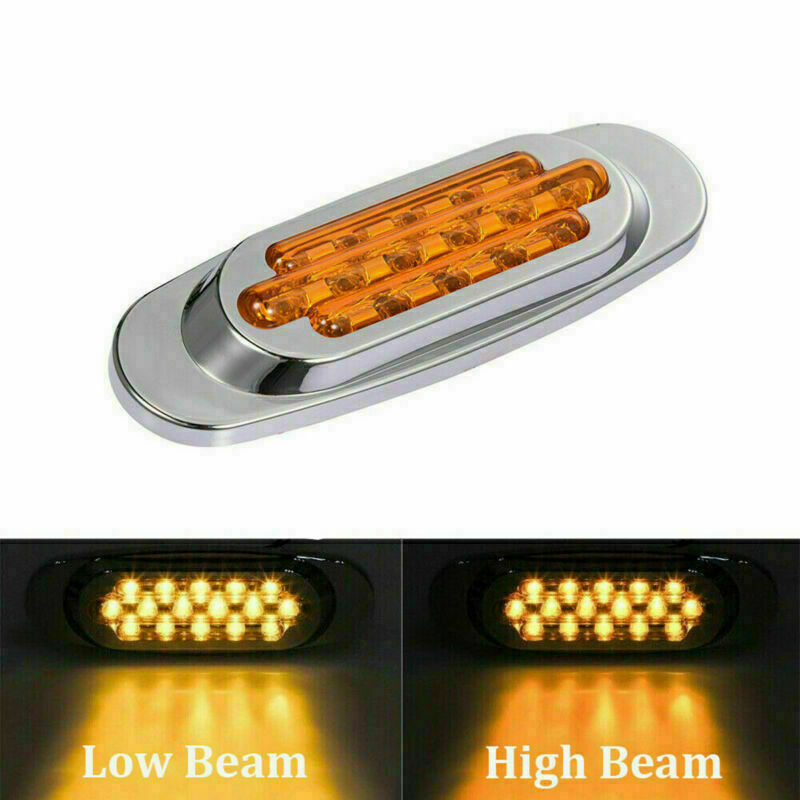 Pack of 10 Amber 16Led Side Marker Boat Trailer Truck Clearance Light 6.5"