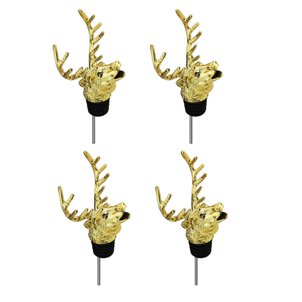 4 Packs Metal Unique Wine Bottle Caps Aerators Liquor Pourer Bar Party