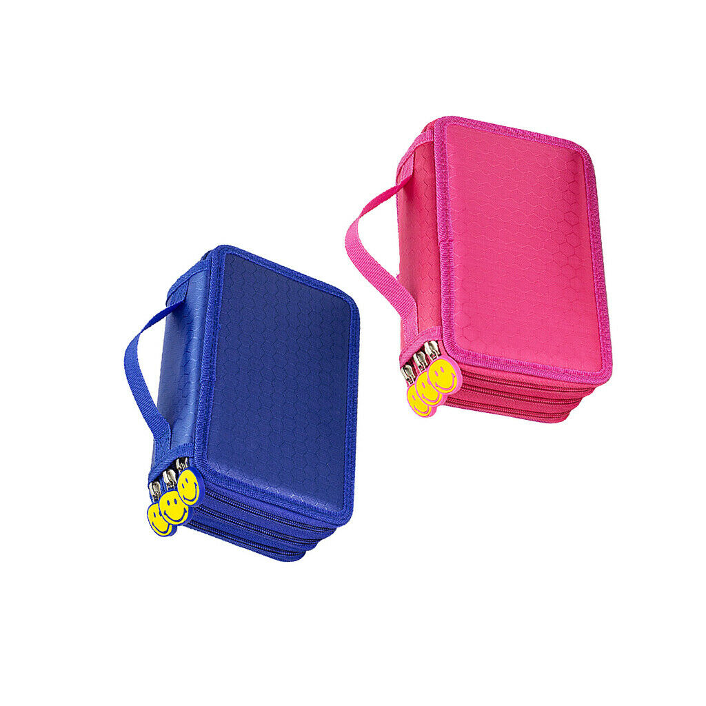 3 Layers Pencil Pen Case Makeup Travel Pouch Storage Organizer Bag 55 Holes