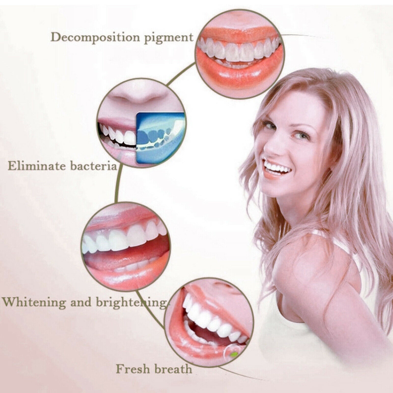 60ml Natural Tooth Whitening Toothpaste Shining Mousse Foam Deeply Cleaning