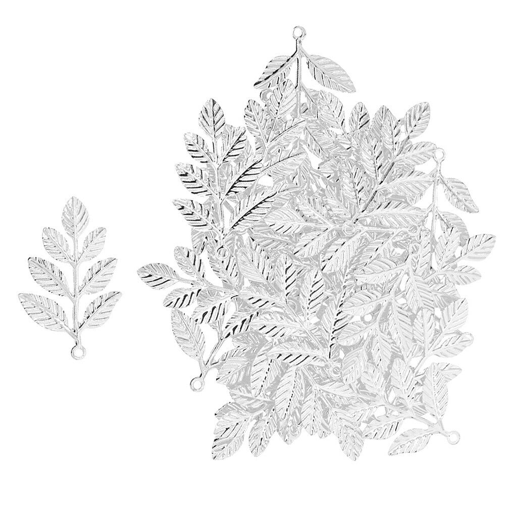 30Pcs/set Filigree Leaf Branches Charms Pendants DIY Making Jewelry Findings