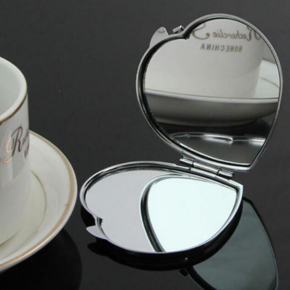 Heart Shape Compact Two-sided Make Up Tool Mirror Cosmetic Pocket Mirro.l8