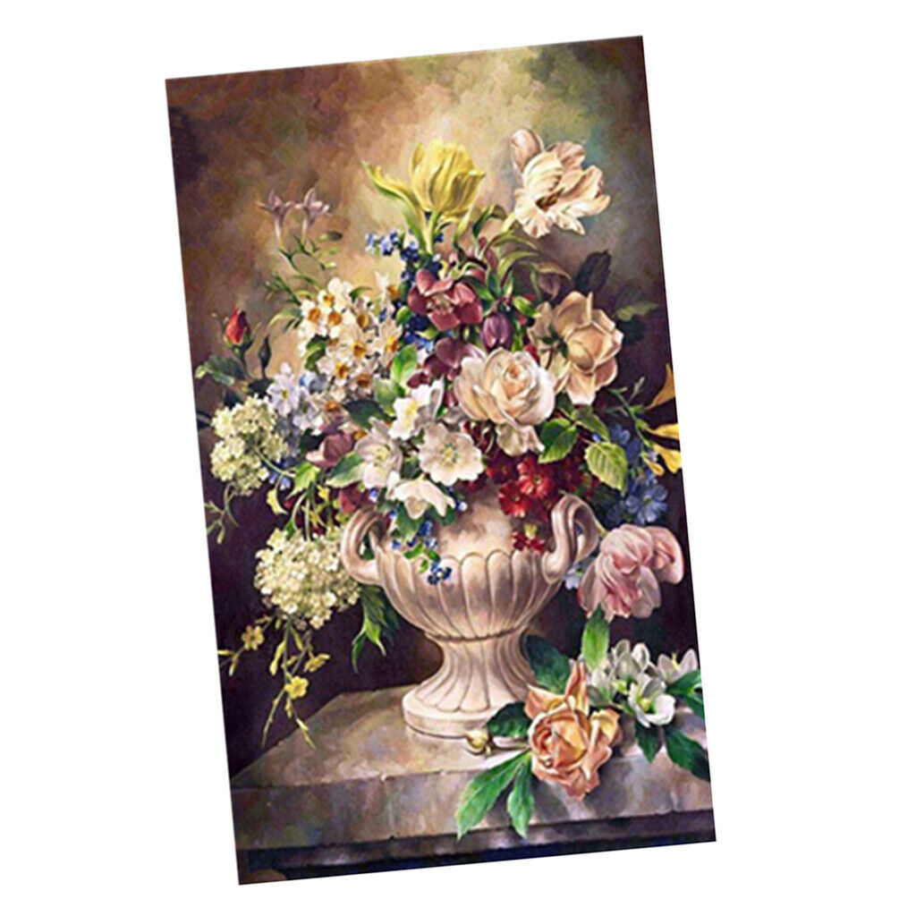Flower DIY Work DIY 5D Diamond Painting Kit Rhinestone Needlework 12x8inch
