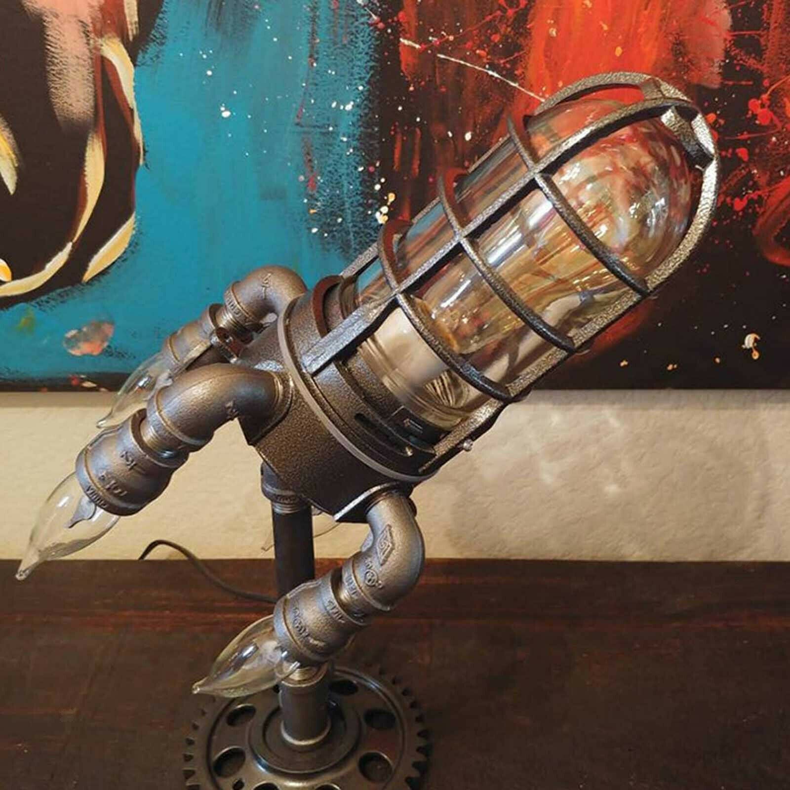 Creative Rocket Night Light Industrial LED Desk Lamp Living Room Ornament