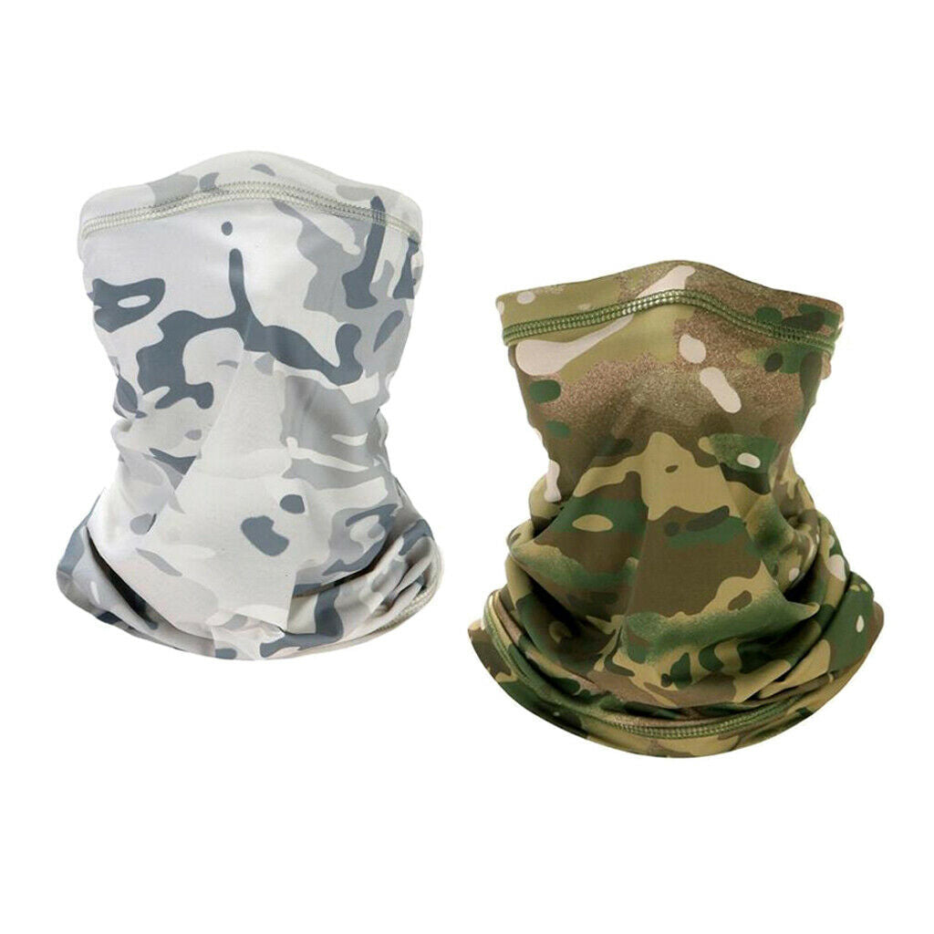 2pcs Sports Balaclava Soft Dustproof Headscarf Ski UV Protection Neck Gaiter
