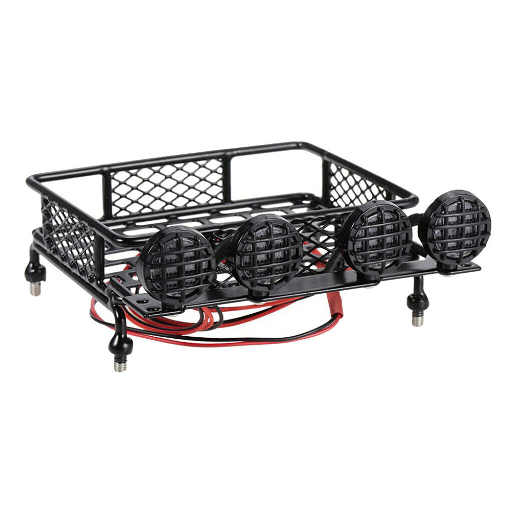 RC 1:10 Roof Rack Luggage &Light Bar for HPI CC01 AXIAL SCX10 D90 100x78mm