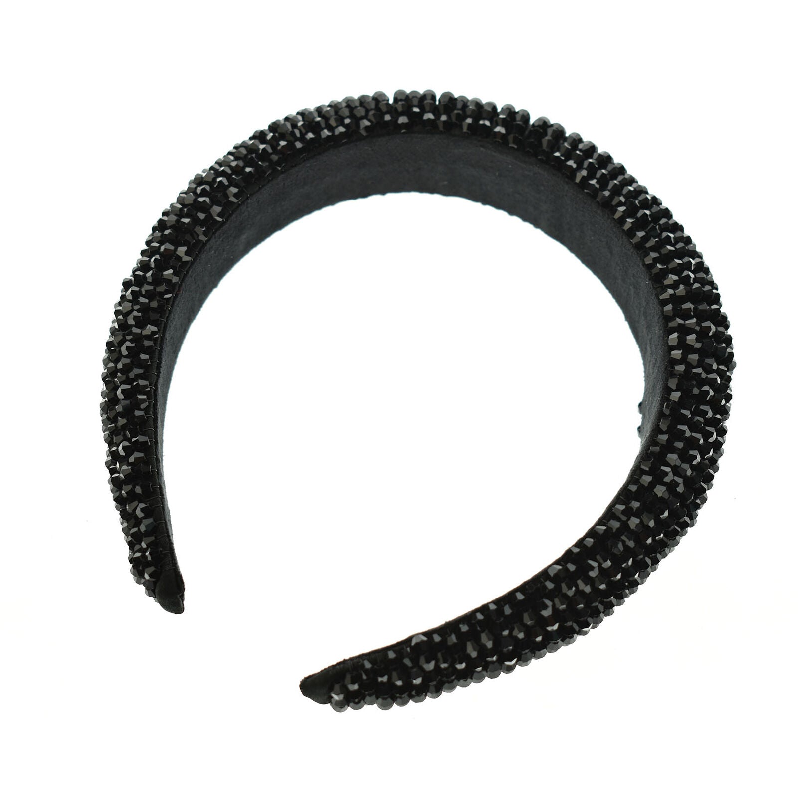Women Rhinestone Headband Bling Padded Baroque Crystal Fashion Hair Band Party