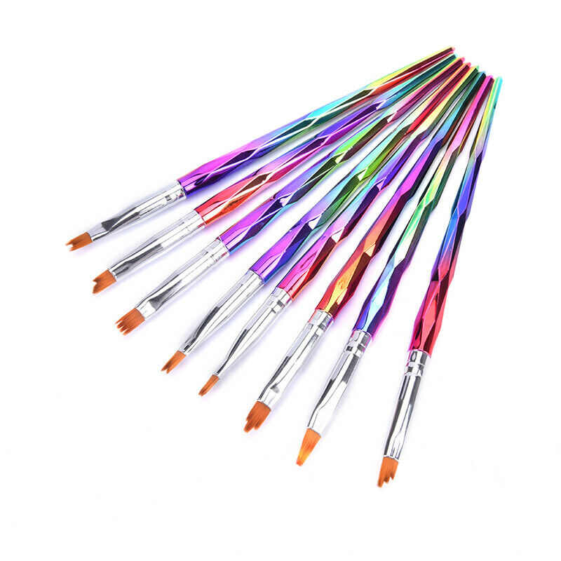 8Pcs Flower Drawing Pen Gradient DIY Nail Art Brush Set Painting Drawing TooFCA