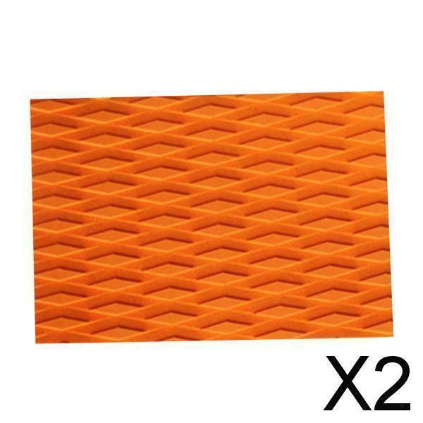 2X EVA Diamond Groove Surfboard Surfing Traction Pad Deck Grip Tail Pad orange