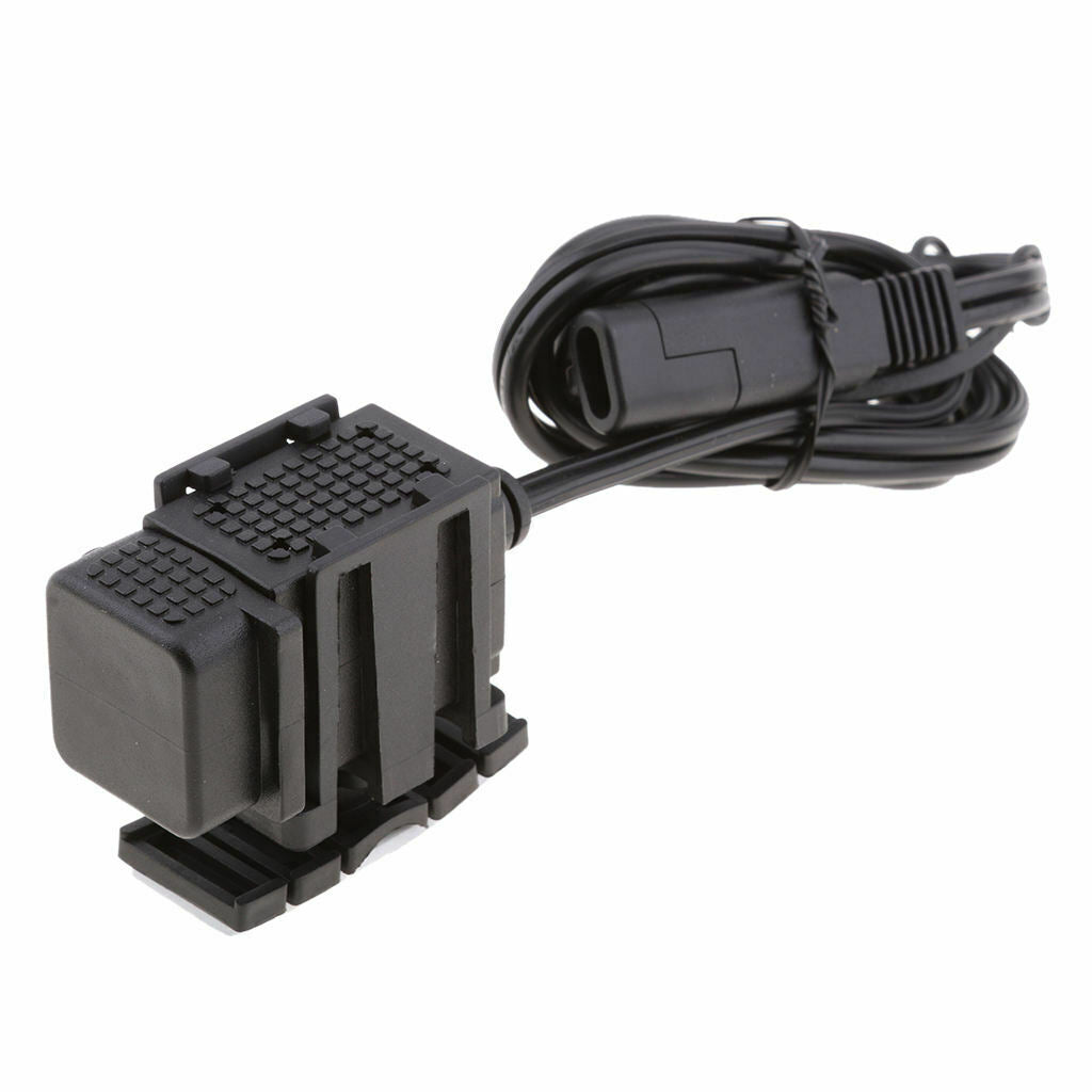 12V Moto Dual Port SAE A USB Adapter Cable Plug Waterproof Charger