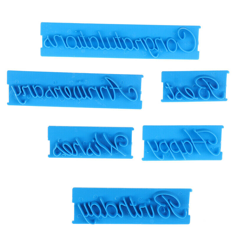 6PCs Alphabet Number Letter DIY Baking Cake Mold  Cookie Embosser Fondant.l8