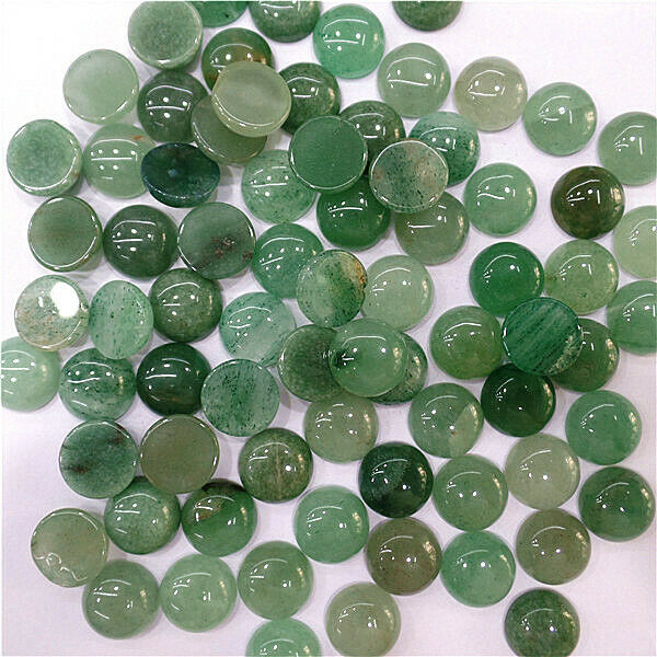 100Pcs 12mm Wholesale Natural Green Aventurine Round Cab Cabochon DIY HH7063