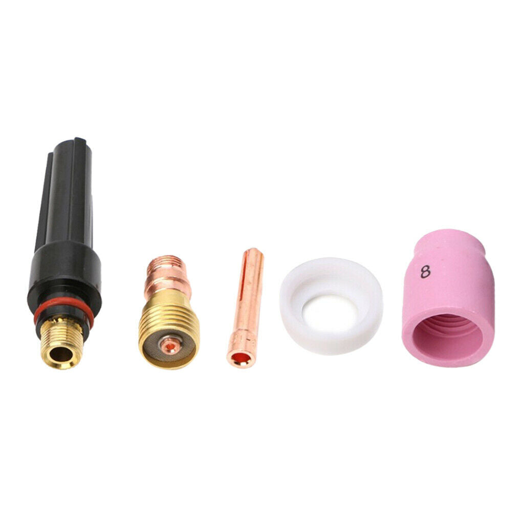 5x TIG Welding Torch Accessories Kit Collets Body Alumina Nozzle Back Cup Kit
