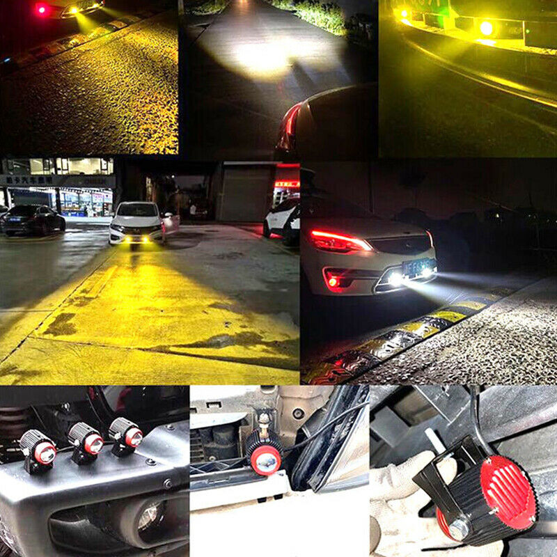 6000LM Motorcycle Bike ATV Dual-color LED Spot Light Headlight Driving Fog Lamp