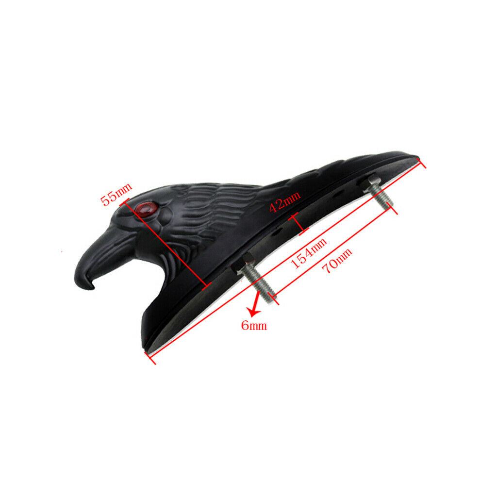Motorcycle Front Fender Eagle Head Ornament Statue with Lights Chrome