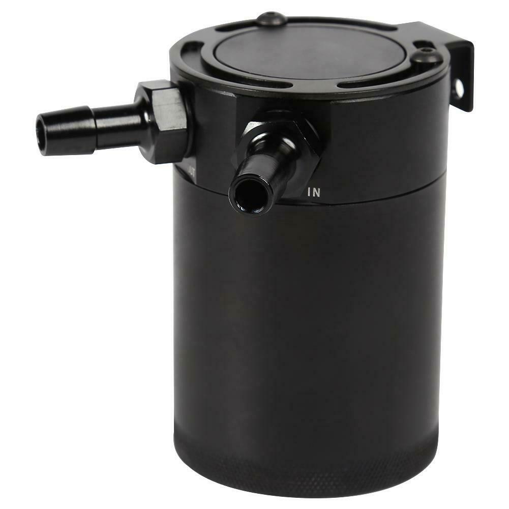 Baffled Billet Aluminum Oil Catch Can 2 Port Oil Catch Tank Reservoir Universal