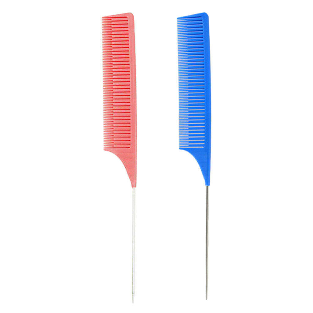 2x Plastic Weaving Highlighting Foiling Hair Comb Styling Dyeing Combs