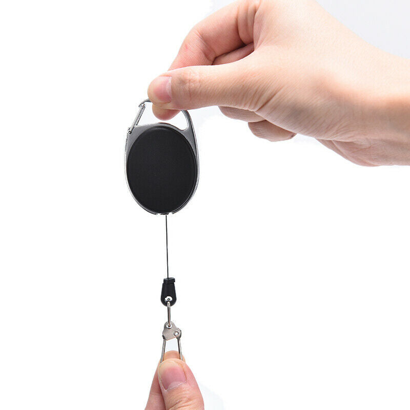 Retractable Keyring Extendable Anti Lost ID Card Holder Key Ch Kt
