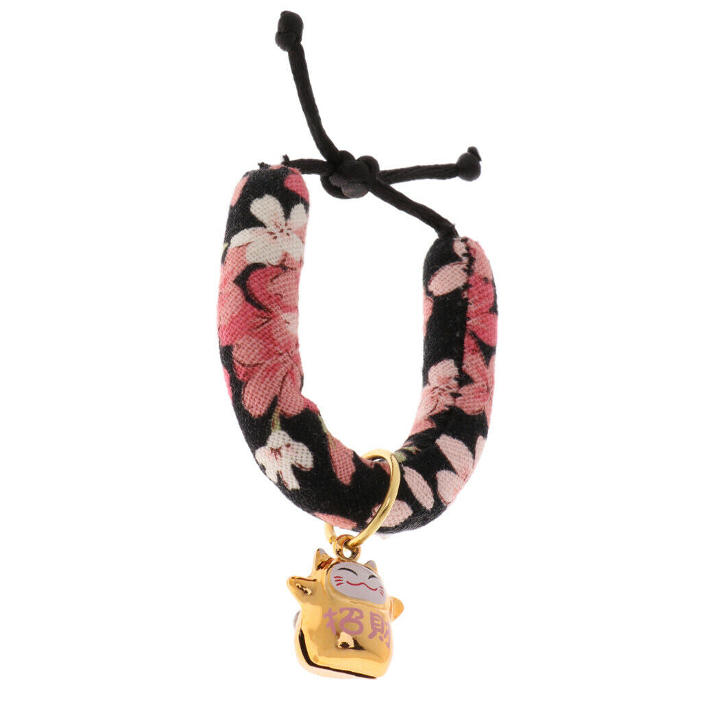 Japanese-style Adjustable Safety Collars with Bell for Pet Cat Kitten #1 XS