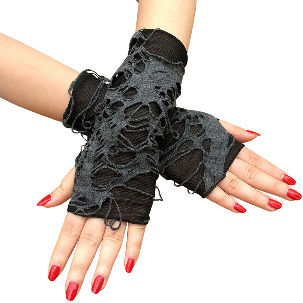 Fingerless Gloves Rock Arm Warmer Ripped Gloves Party Clothes Accessories