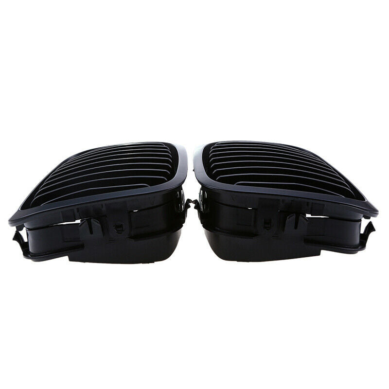 Matte Black Style Front Kidney Grille Grills Dual Slat For 1998-02 BMW E46 2Door
