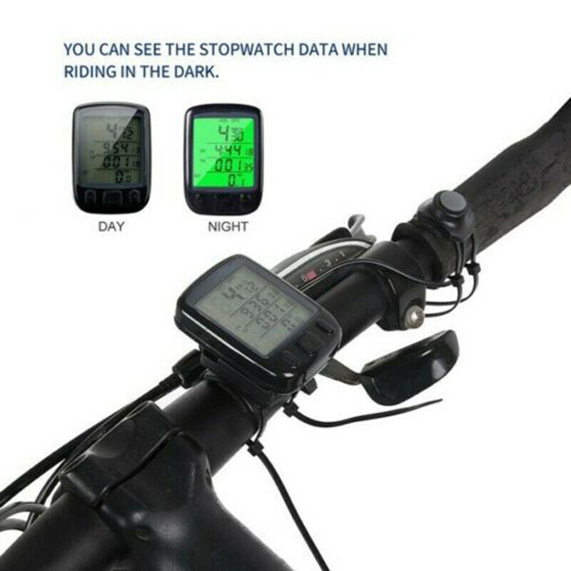 Waterproof LCD Digital Cycle Bicycle Backlight 536 Computer Speedometer Odometer