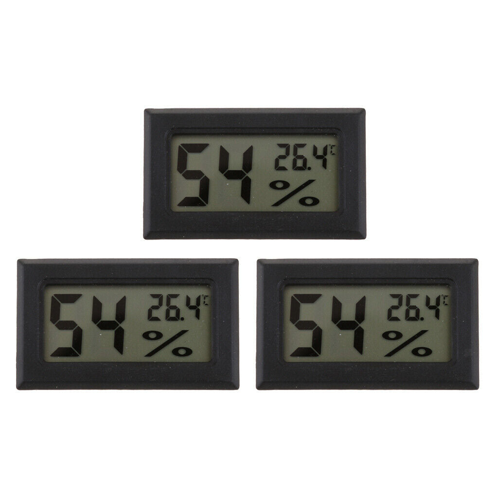 3pcs LCD Digital Thermometer Hygrometer Temperature Humidity Meter