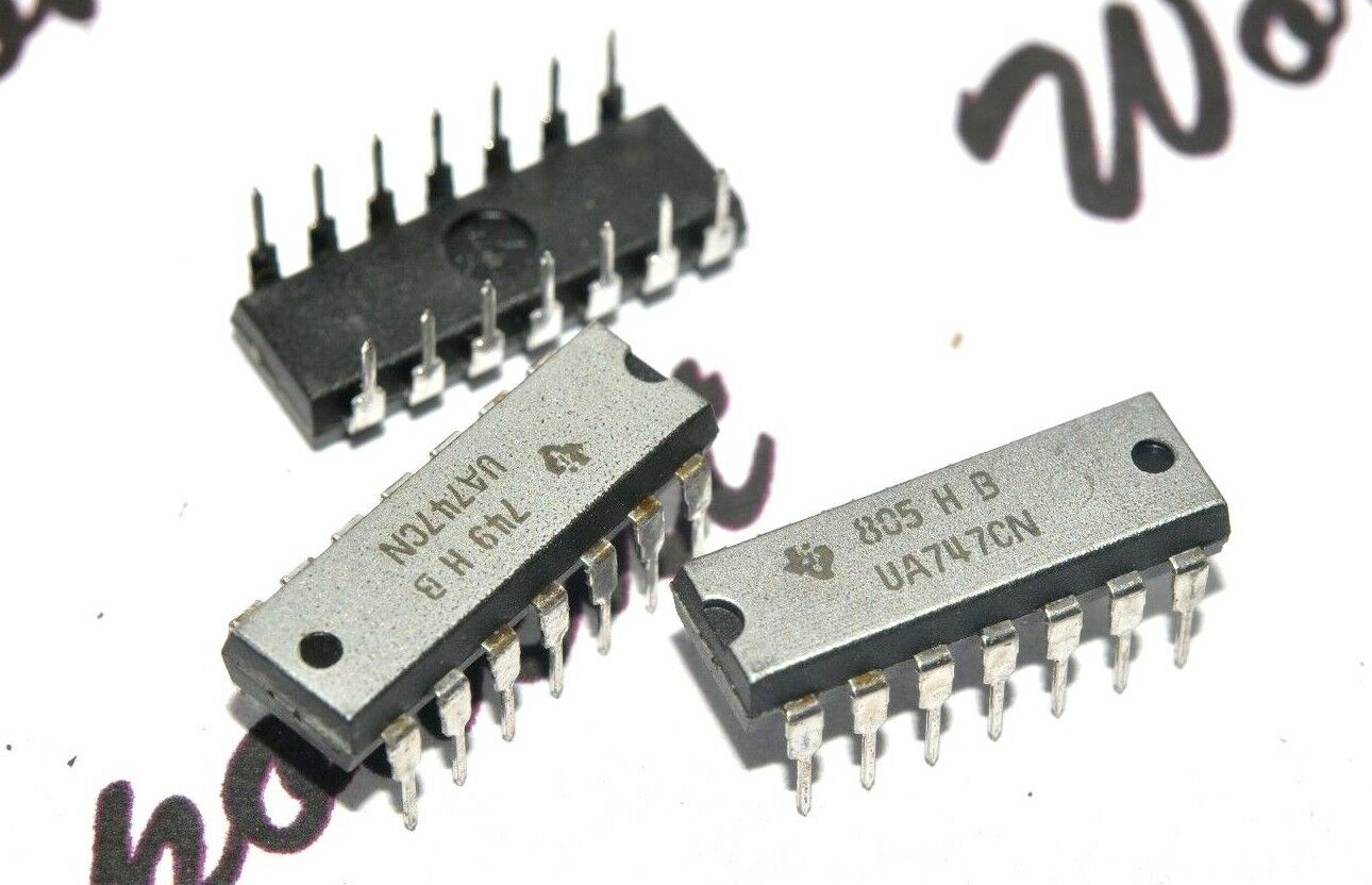 3pcs - TI UA747CN  DIP-14 Integrated Circuit / IC - NOS