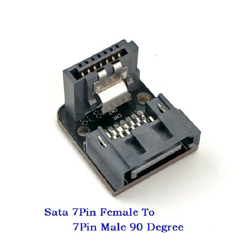 Sata 7Pin Female To 7Pin Male 90 Degree Angled Adapter Mainboard Motherboard