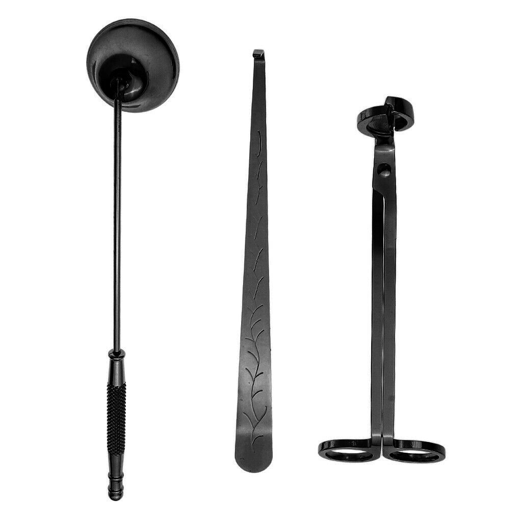 Blesiya 3pcs/set Candle Wick Trimmer Snuffer Wick Dipper Accessories Black