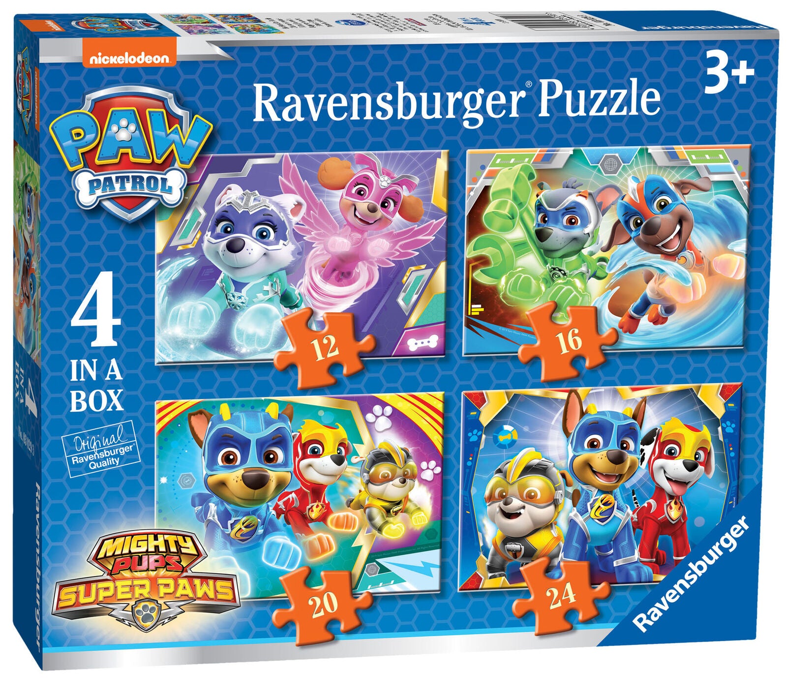 03029 Ravensburger Paw Patrol Mighty Pups 4 in a Box Jigsaw Puzzles Age 3 Years+