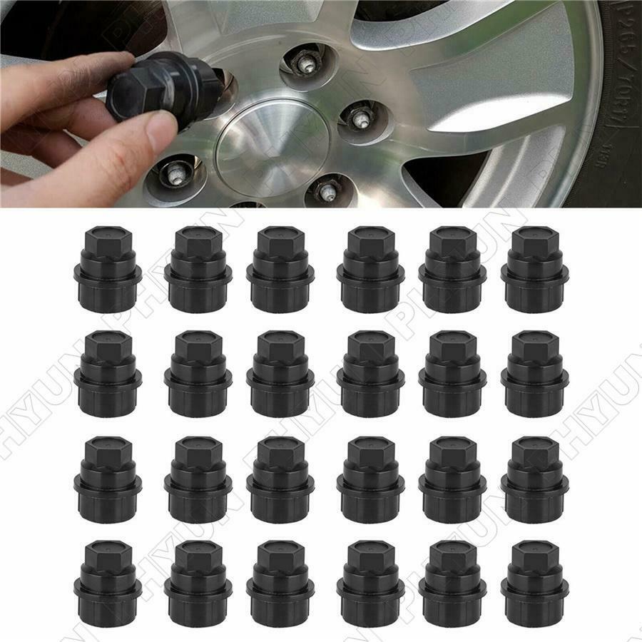 For Chevy GMC Silverado 1500 2500 Truck Black Lug Nut Covers Cap Kit 15646250