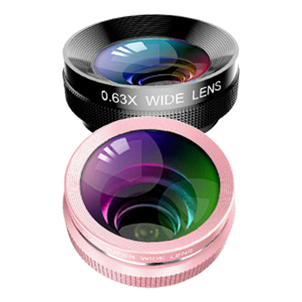 Seven-in-one set of mobile phone lenses Fisheye Wide Angle+Macro Lens Black