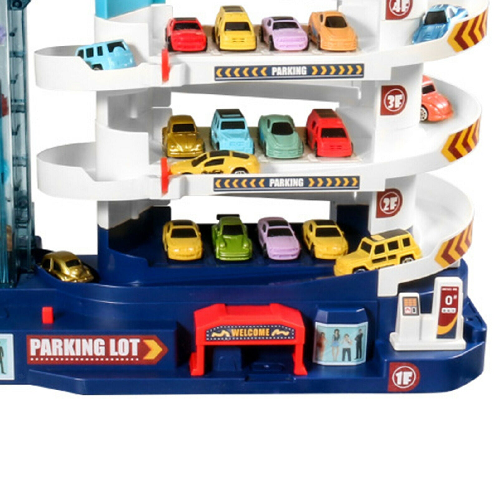 Plastic Track Car Toys Parking Lot Assembled Educational Toys Pretend Slides