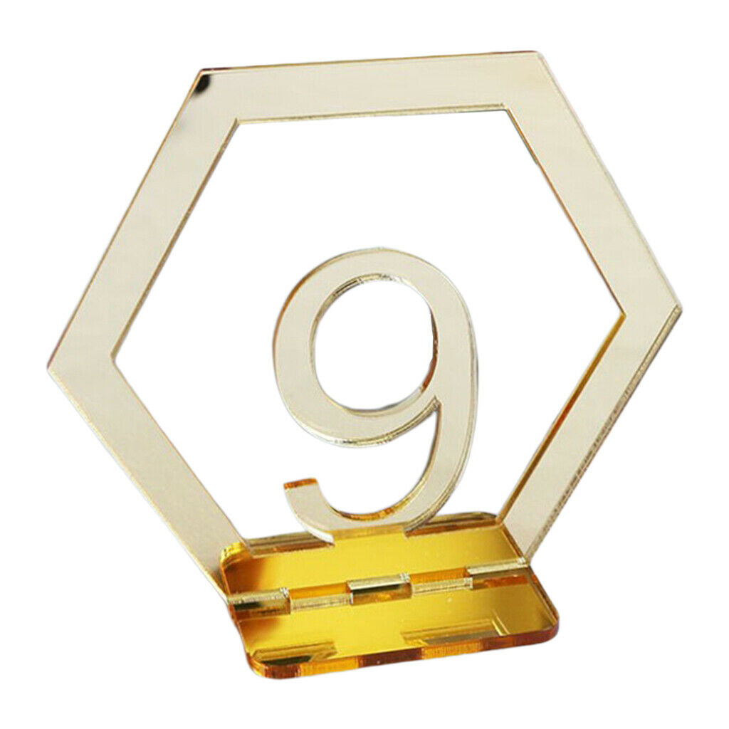 Table Numbers with Base Table Decor for Birthday Charity Ball Golden 9