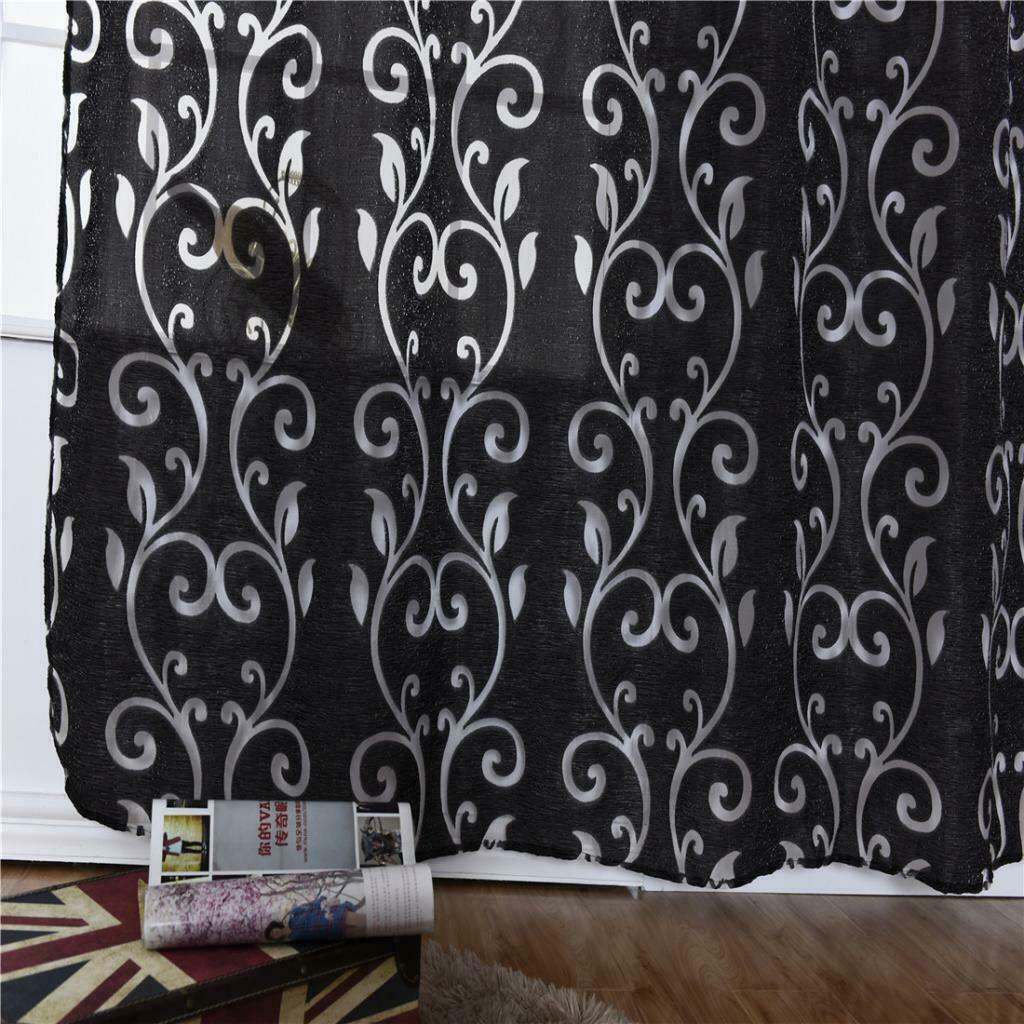 100*200cm Decorative Room Wear Rod Curtain Shade Panel Voile  #1 Black