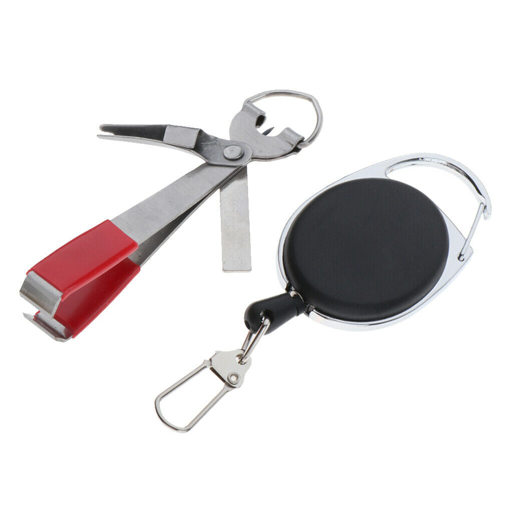 Stainless Steel Fishing Line Nipper Cutter Clipper with Zinger Fishing Accs