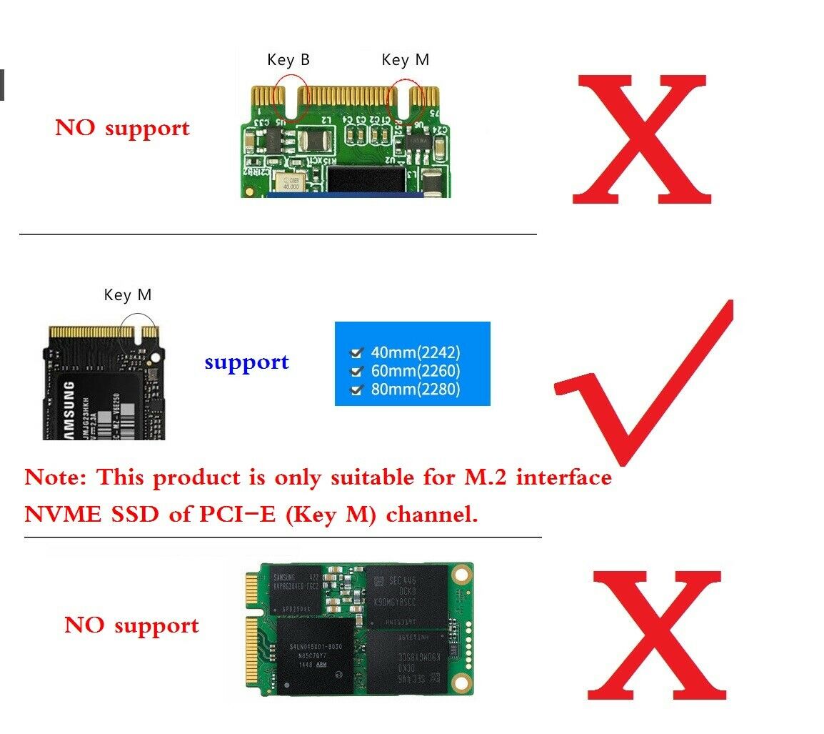In-line telescopic USB3.0 USB3.1 to M-KEY M.2 nvme ssd enclosure NEW